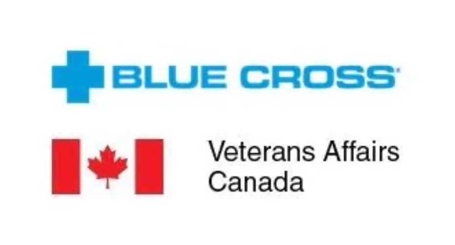 Veterans Affairs Canada and Blue Cross logos
